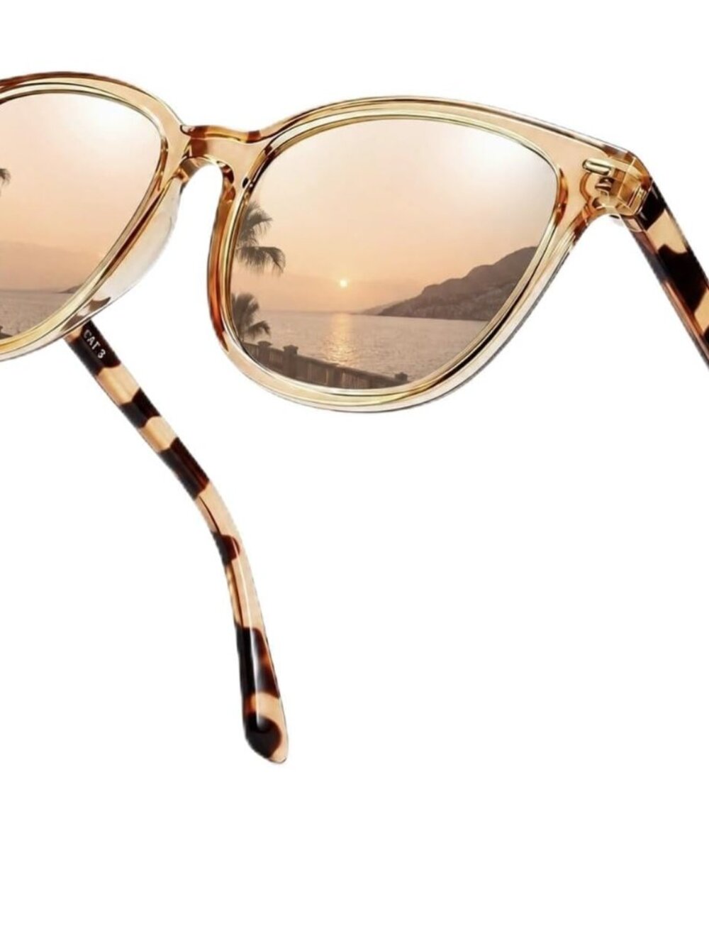 Lightweight Polarized Square Sunglasses with UV400 Protection & Mirrored Lens
